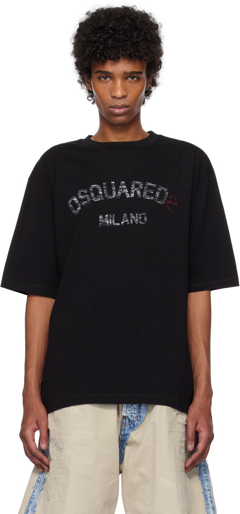 Футболка DSQUARED2 Dsquared2 Loose Fit Faded Logo T-Shirt чорний | S74GD1399_D20020