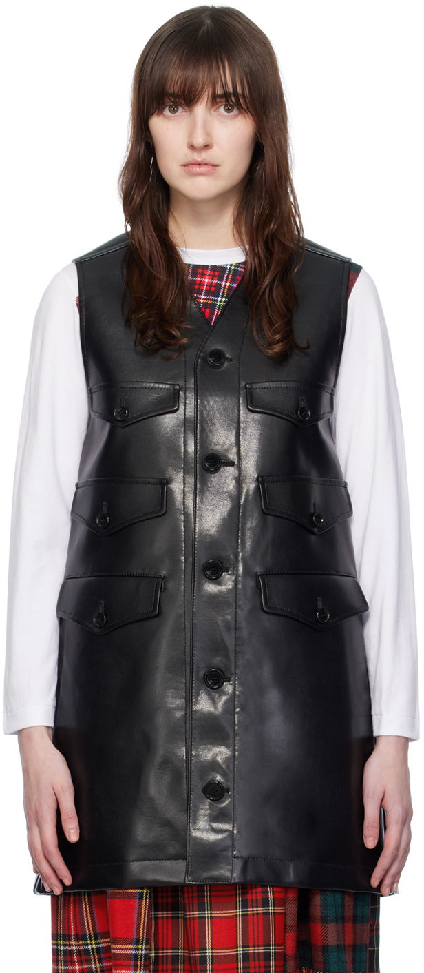 Жилет Comme des Garçons Comme Des Garçons Belted Faux-Leather Vest чорний | TL-V009-051