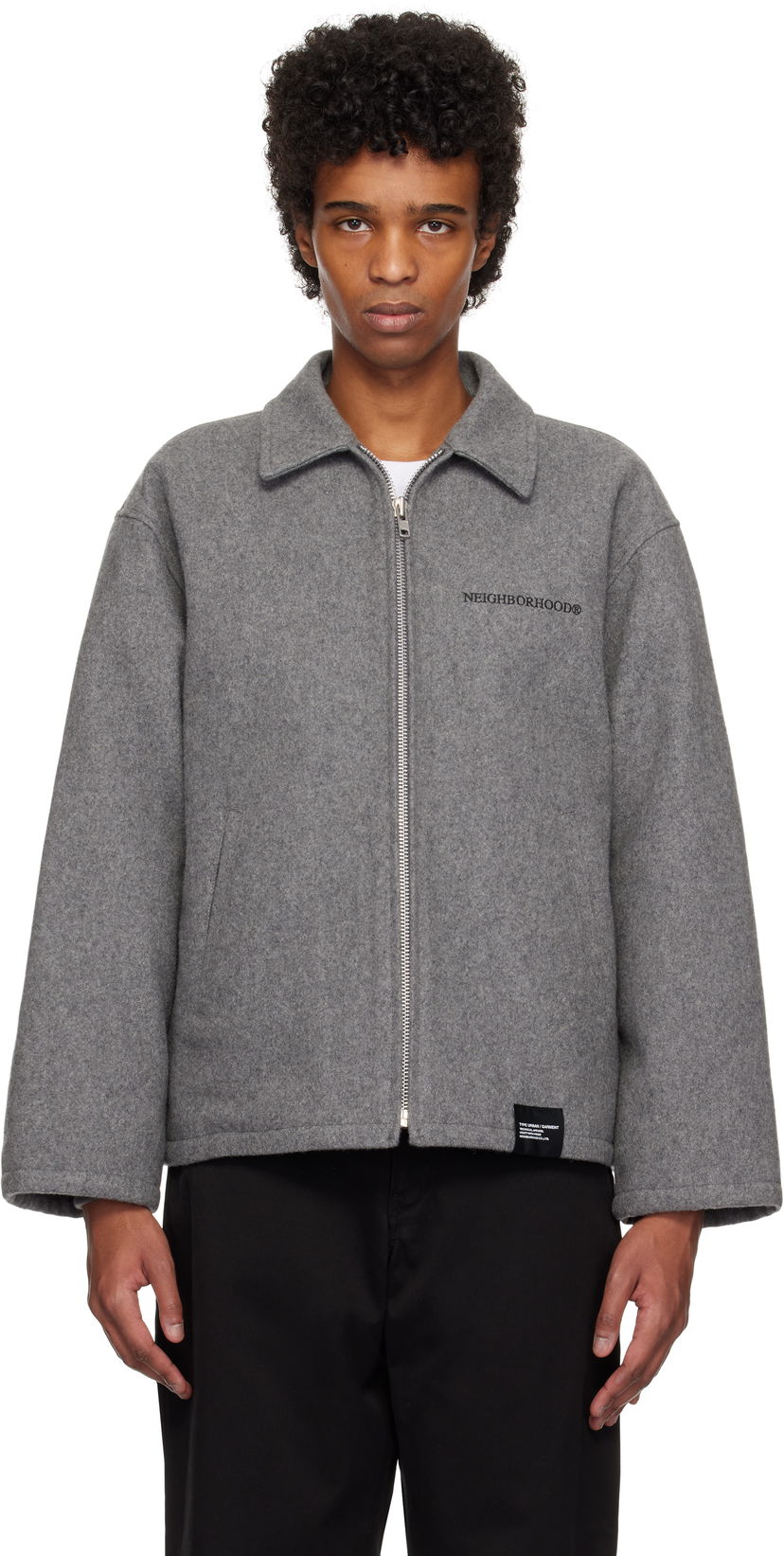 Куртка Neighborhood Melton Zip Work Jacket Сірий | 242ZANH-JKM01