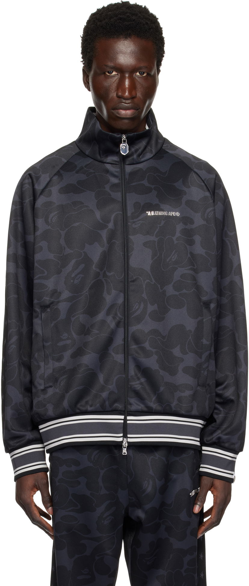 Куртка бомбер BAPE Camo Print Track Jacket чорний | 0ZXSWM115314NBKX