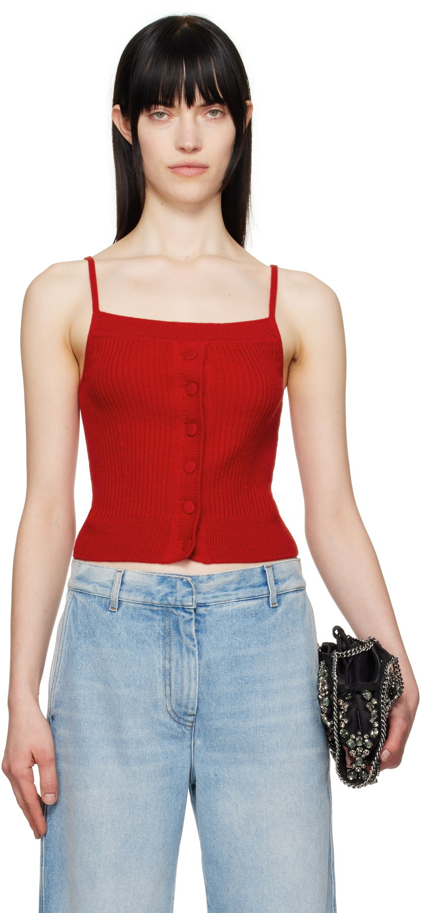 Безрукавка Dries Van Noten Dries Van Noten Wool Straight Neck Tank Top Червоний | 251-011209-1713