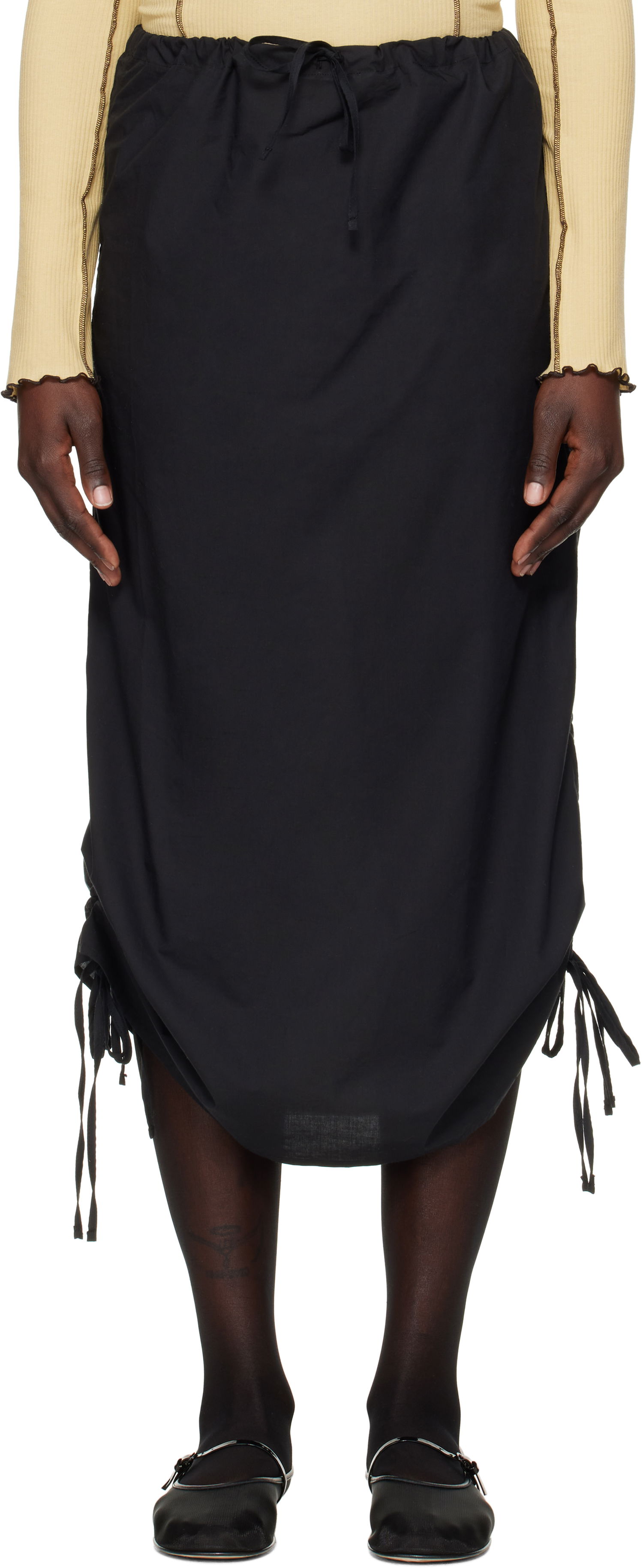 Спідниця Baserange Midi Skirt With Drawstring чорний | SKPS-CO-EXSP25, 0