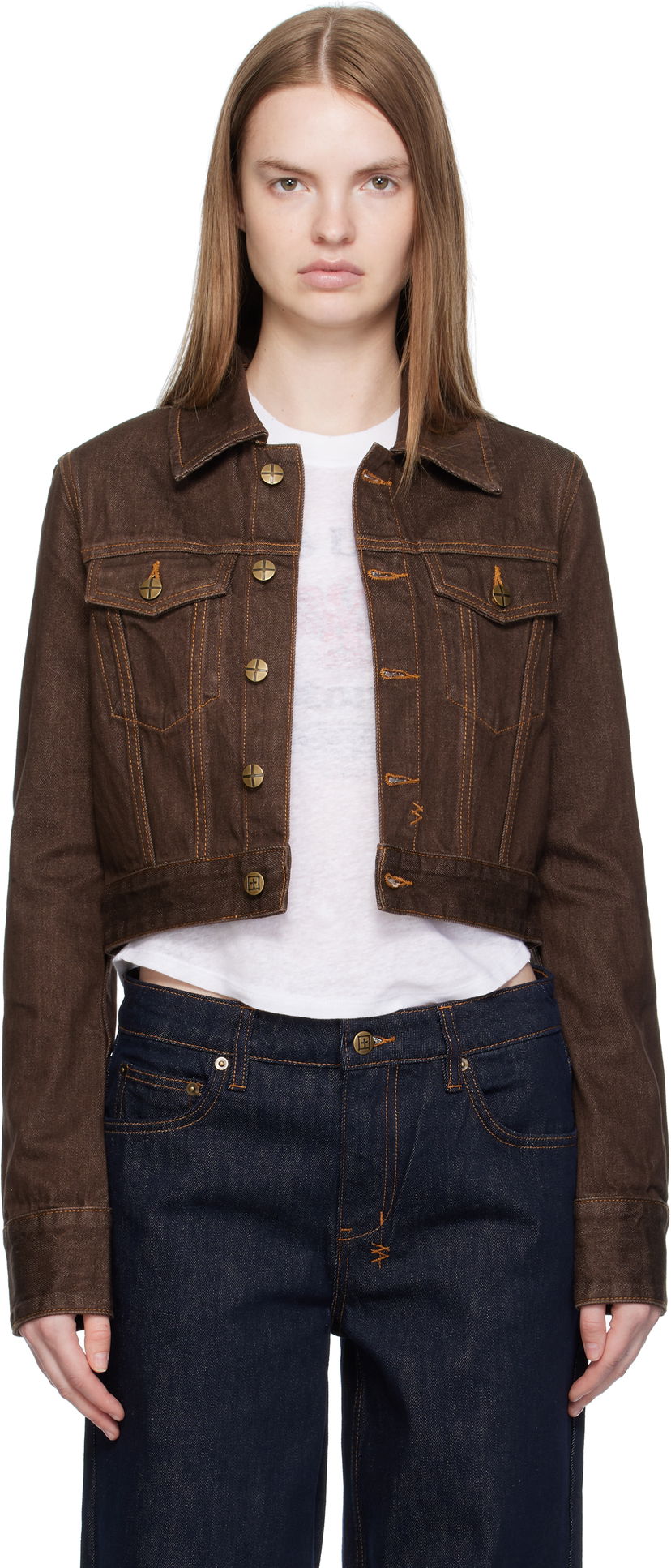 Куртка Ksubi Ksubi Slim Denim Trucker Jacket Коричневий | WFA25JK012