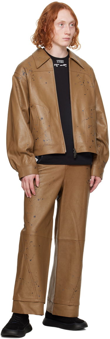 Куртка ADER ERROR Paint Splatter Cropped Leather Jacket Коричневий | BN01SSJK0101BR, 3