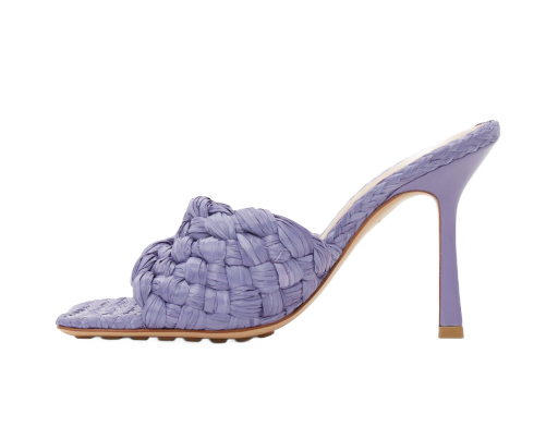 Кросівки та взуття Bottega Veneta Raffia Stretch Heeled Mules "Purple" Фіолетовий | 652451 V0GM0