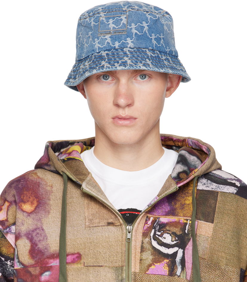 Капелюх KidSuper Dancing Ladies Jacquard Denim Bucket Hat Синій | AW24-HDW-16