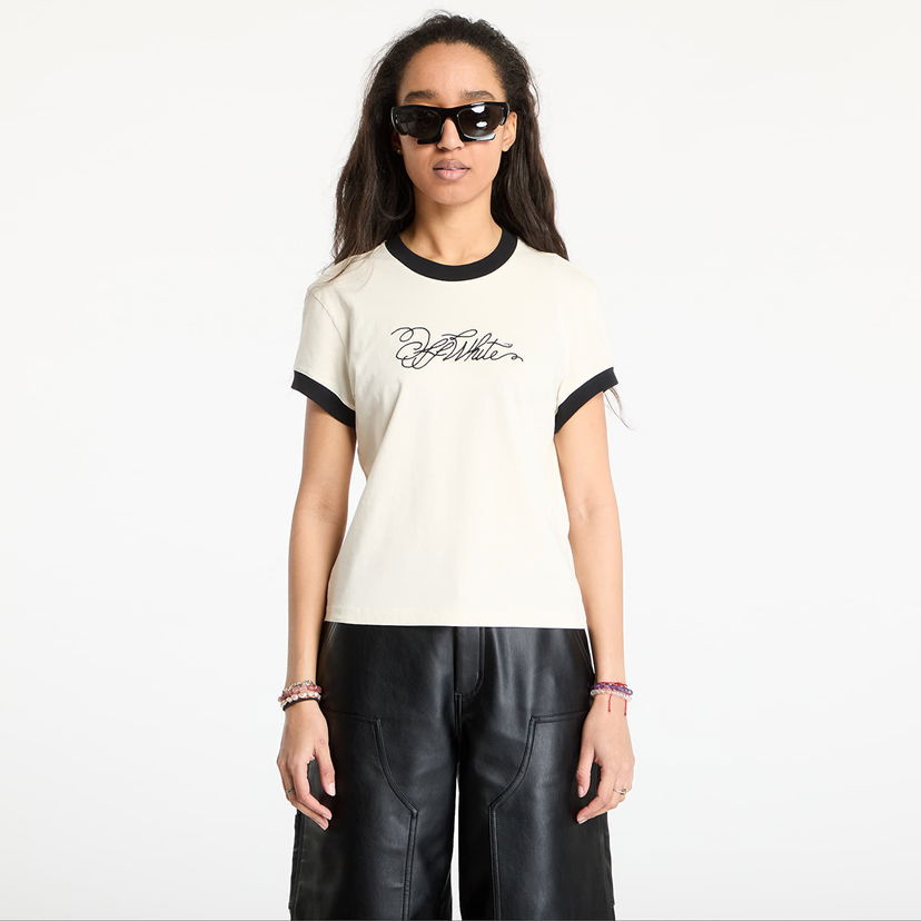 Футболка Off-White Off-White Script Fitted T-Shirt бежевий | OWAA112S25JER0030B10