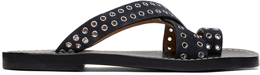 Аксесуари ISABEL MARANT Isabel Marant Jinsay Eyelet Suede Thong Sandals чорний | 23PSD0011FA-A1B14S