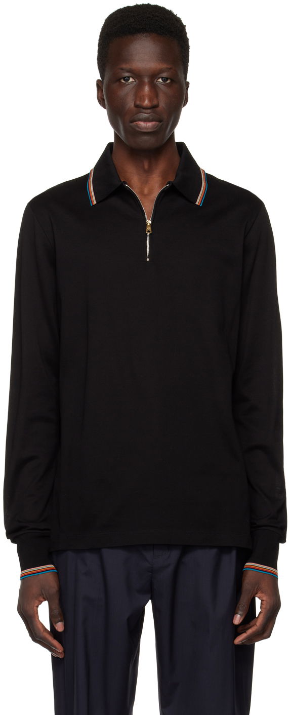 Сорочка поло Paul Smith Paul Smith Long Sleeve Zip Polo чорний | M1R-031Y-K00089-79