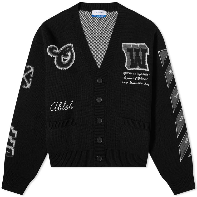Cветр Off-White Varsity Cardigan чорний | OMHB019C99KNI0011010