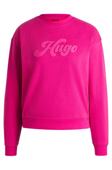 Cветр BOSS Relaxed Fit Cotton Blend Sweatshirt with Retro Logo by HUGO Рожевий | 50541169
