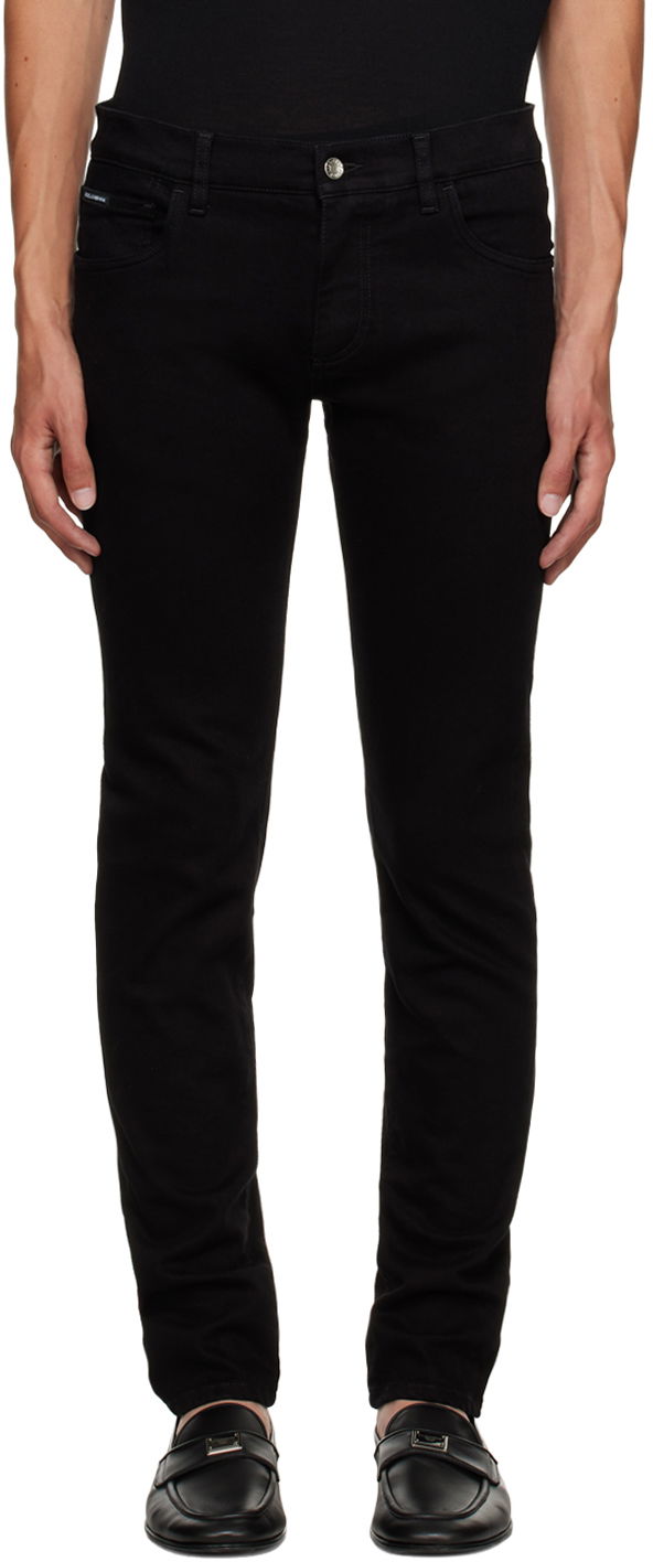 Джинси Dolce & Gabbana Black Skinny Jeans чорний | GY07LDG8HD1