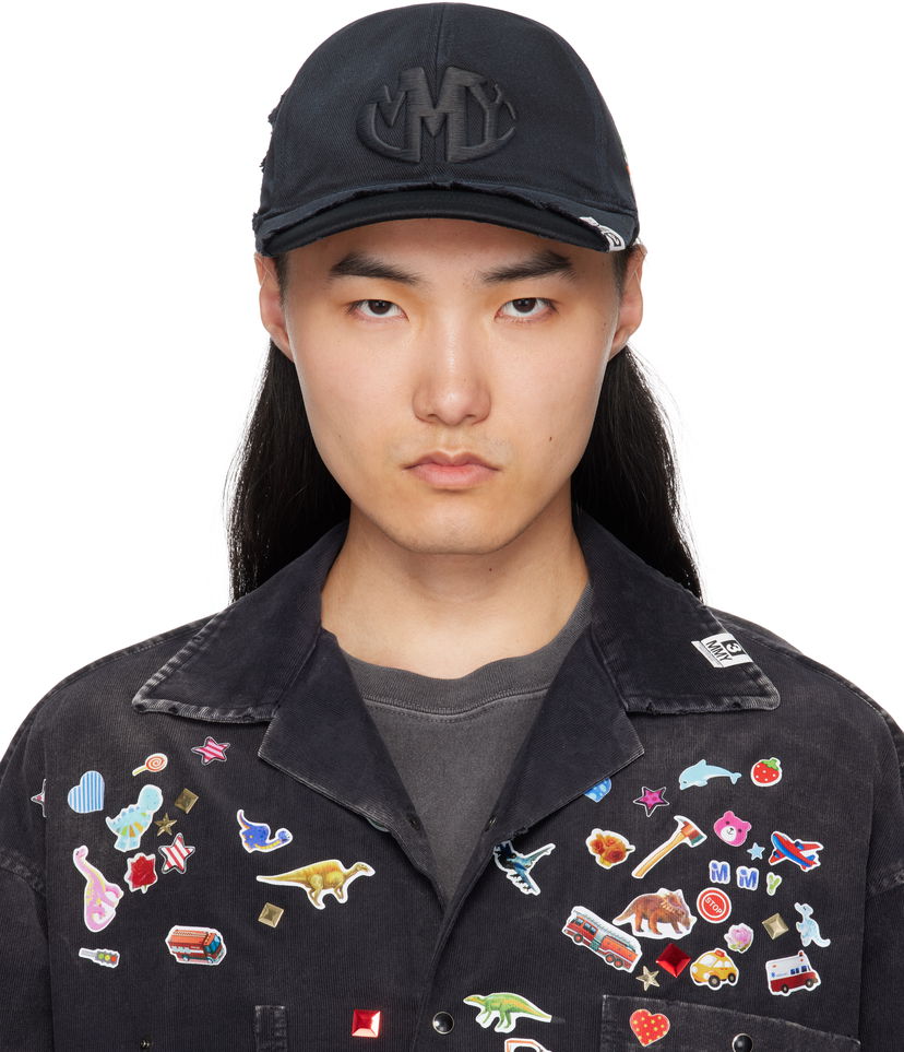 Кепка Maison MIHARA YASUHIRO Maison MIHARA YASUHIRO CA4LA Edition Crushed Detail Cap чорний | A14AC401