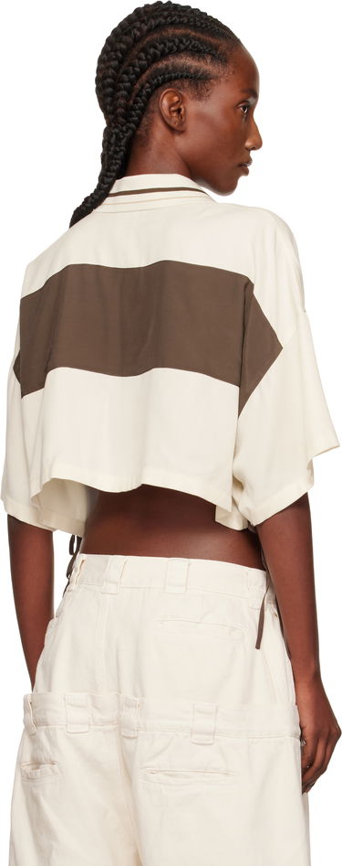 Сорочка поло We11done Cropped Side Ribbon Polo бежевий | WD-BL2-25-101-W-IV, 2