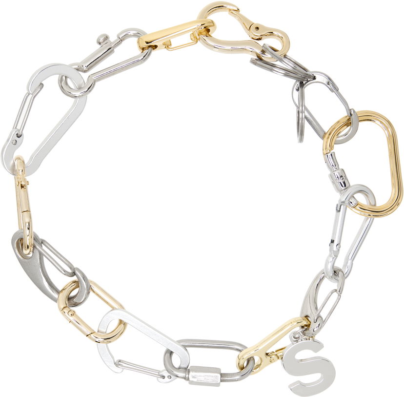 Кольє sacai Sacai Carabiner Chain Necklace with S Letter Металік | 25-01052S