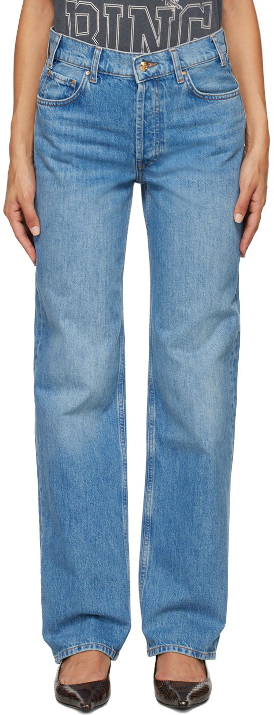 Джинси Anine Bing Gavin Long Denim Jeans Синій | A-06-10013-WHD21