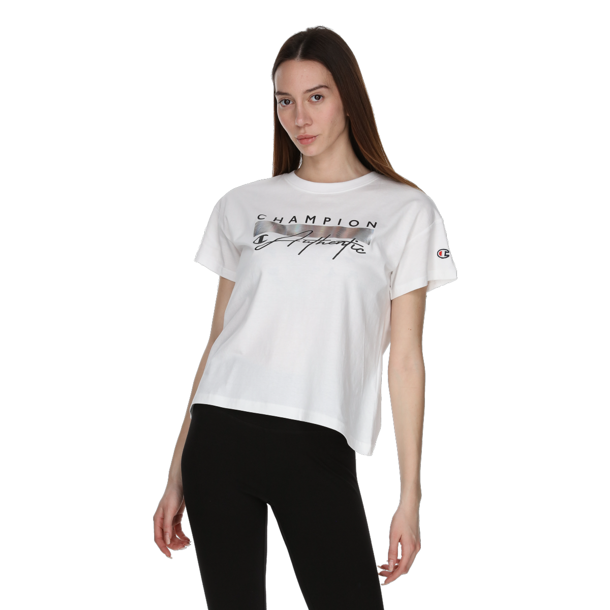 Футболка Champion Metallic Bar Authentic Script Crewneck T-Shirt білий | 118184-WW001, 0