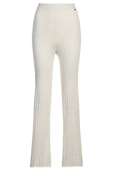 Штани BOSS Stretch Knitted Trousers with Mixed Structures білий | 50535496, 0
