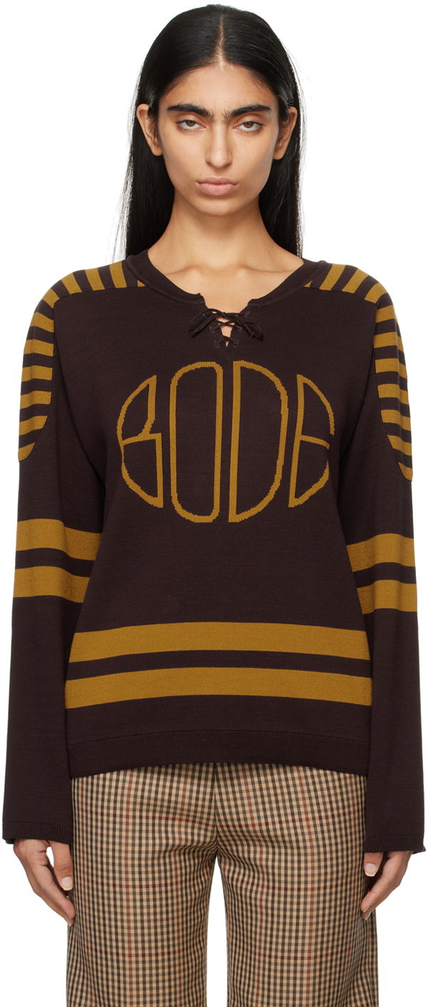 Cветр Bode Rink Sweater Коричневий | MRF24KT013