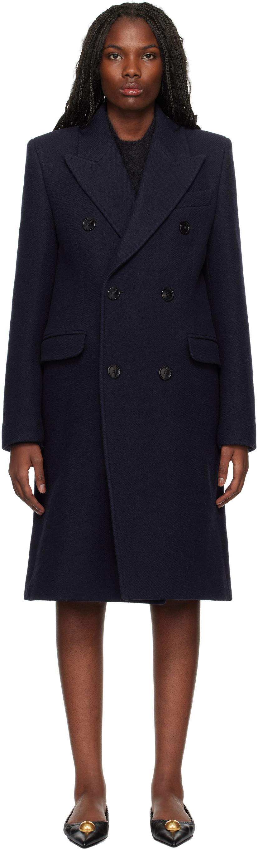Пальто AMI Double Breasted Coat чорний | FCO110.WV0049
