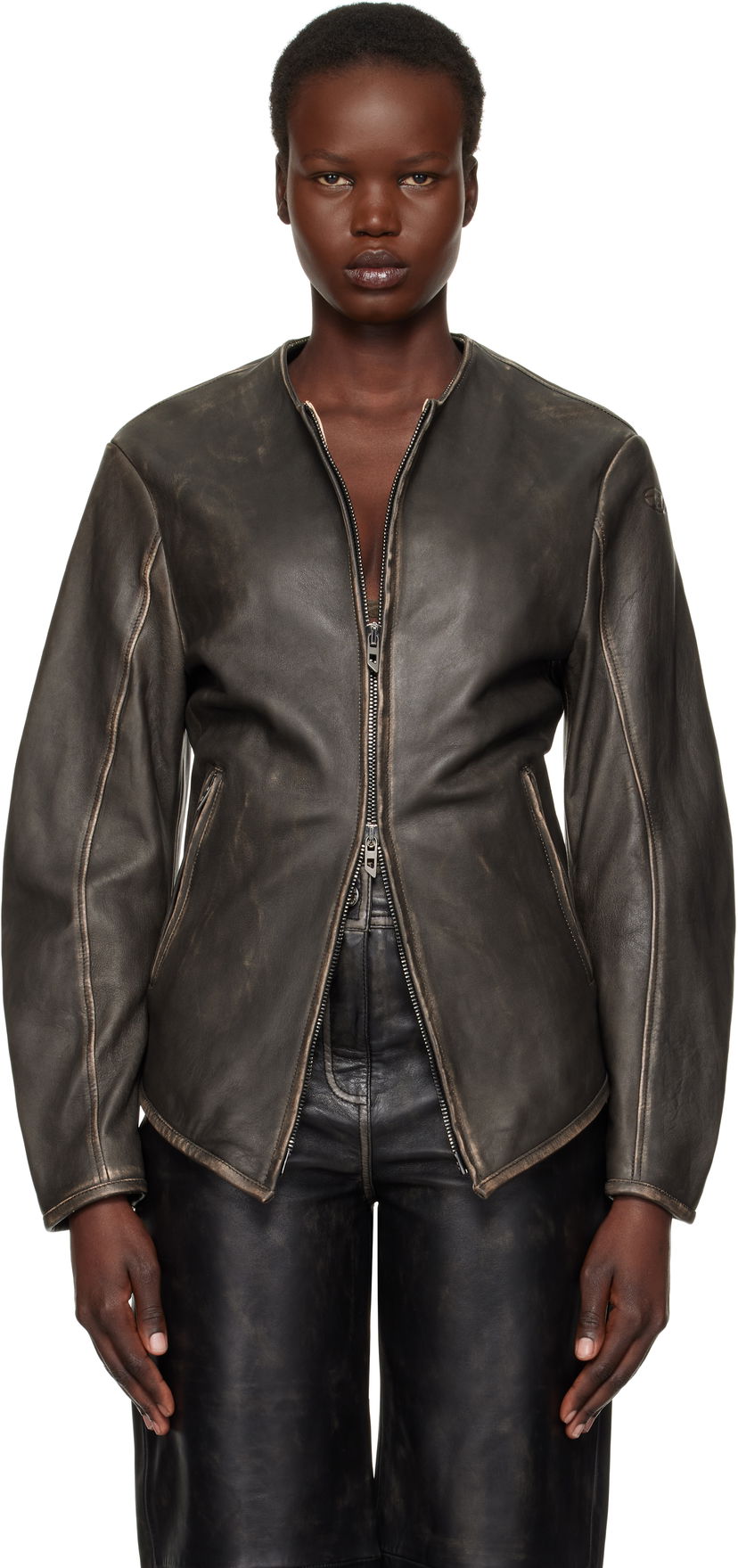 Куртка Diesel Leather Jacket чорний | A15873 0EGBL