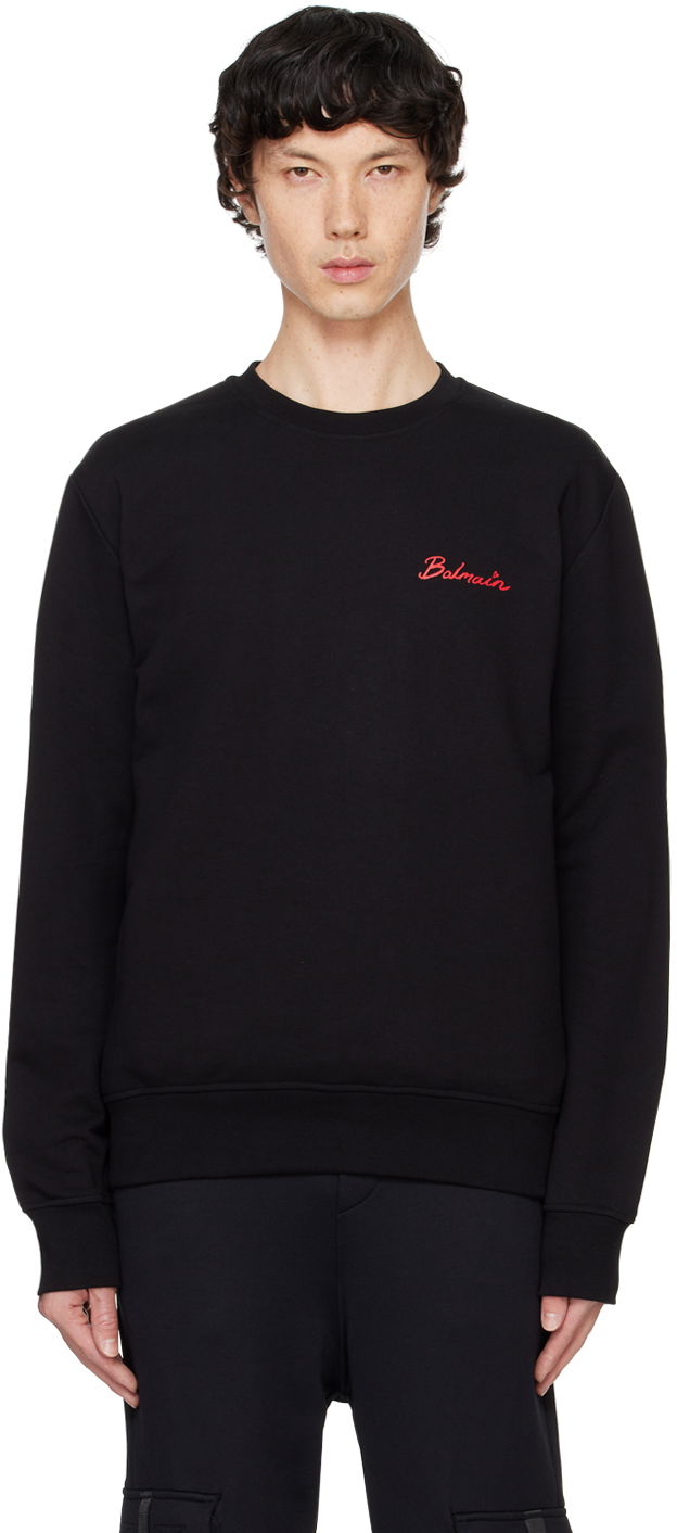 Світшоти Balmain 'Kiss' Print Sweatshirt чорний | DH0JQ040GE15