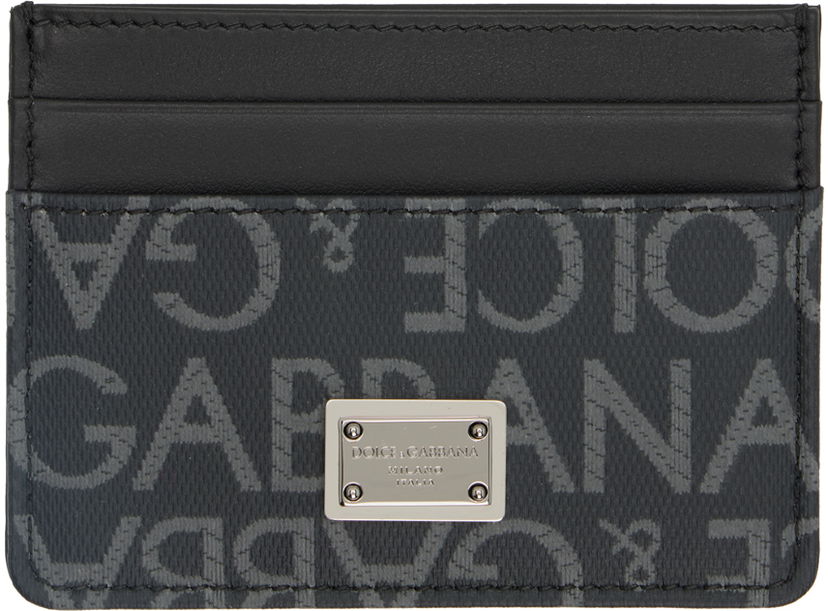 Гаманець Dolce & Gabbana Black Jacquard Card Holder чорний | BP0330AJ705
