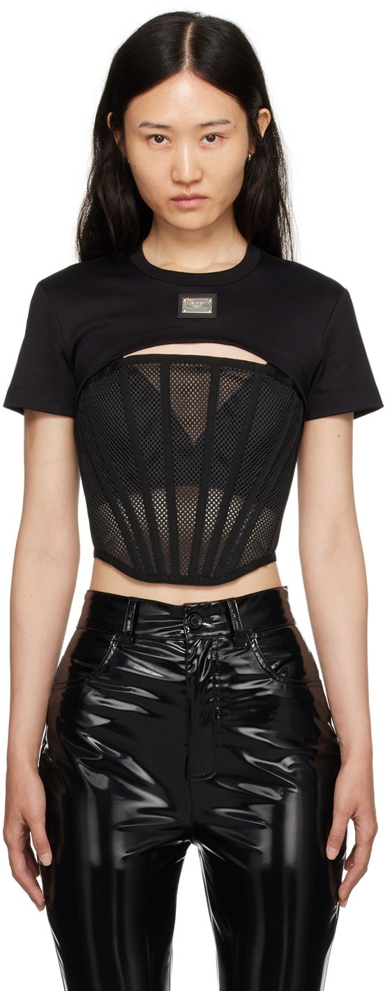 Футболка Dolce & Gabbana Black Cutout T-Shirt чорний | F8T27T G7G7K
