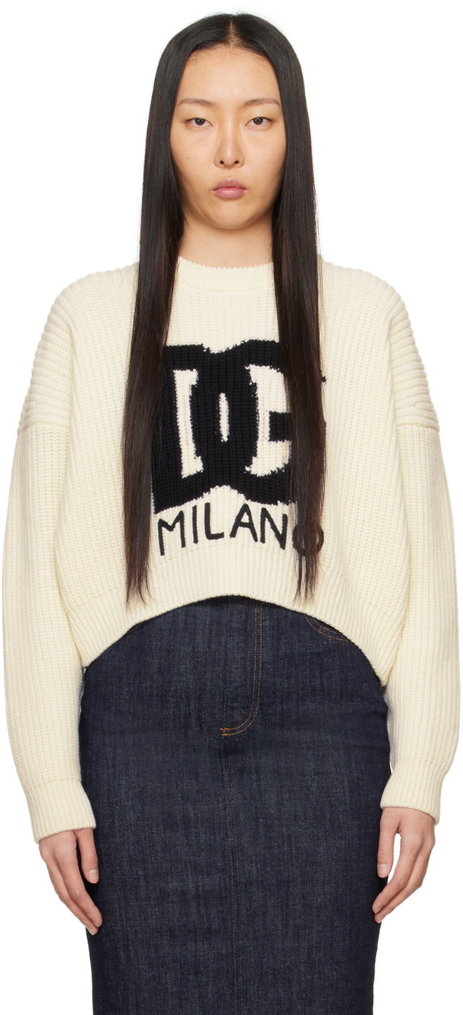 Cветр Dolce & Gabbana Crewneck Sweater "Off-White" бежевий | FXW02Z JCVC2
