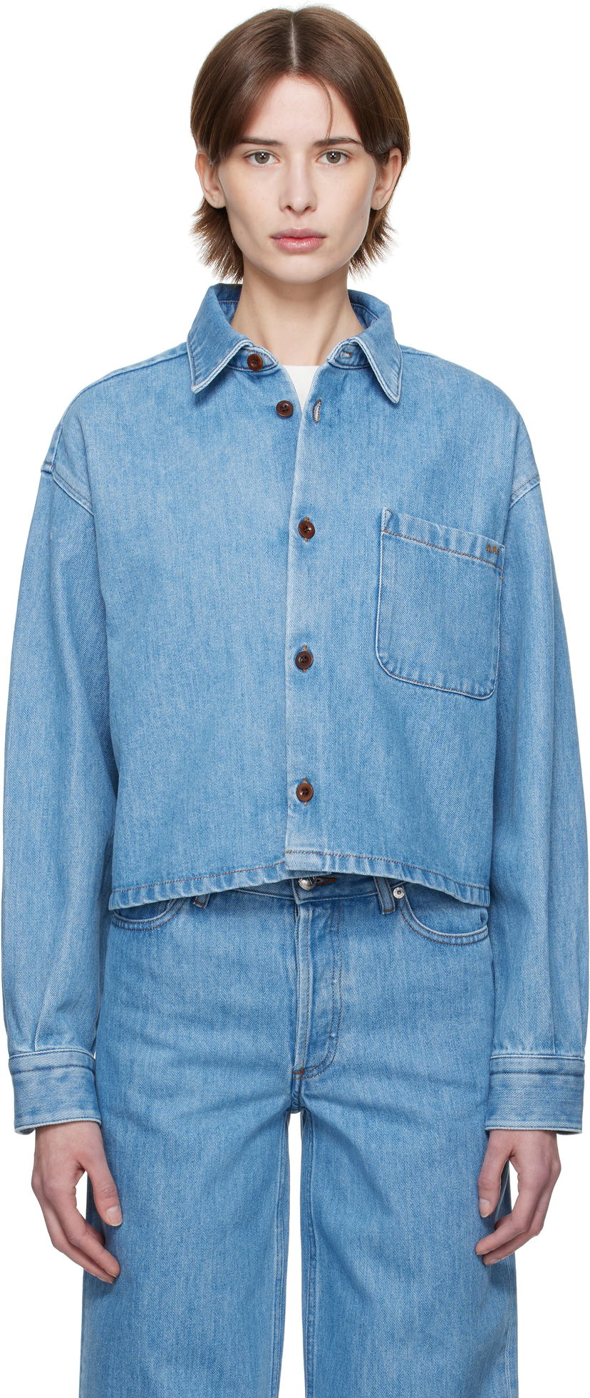Сорочка A.P.C. A.P.C. Samantha Denim Overshirt Синій | COHEQ-F02895