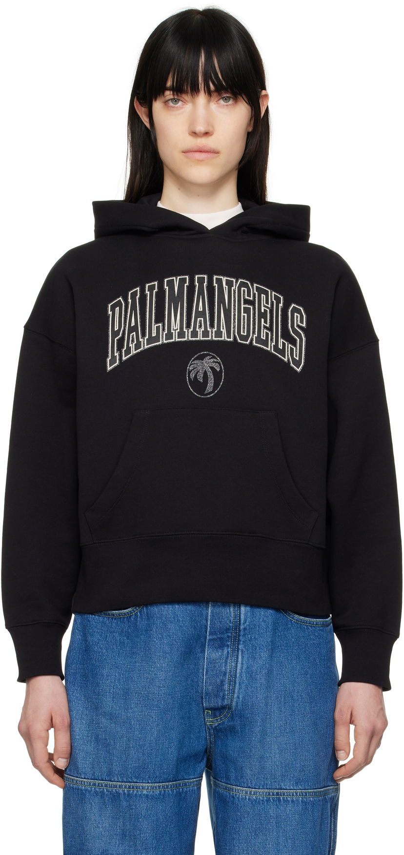Світшоти Palm Angels Palm Angels College Hoodie чорний | PWBB023S25FLE001100B
