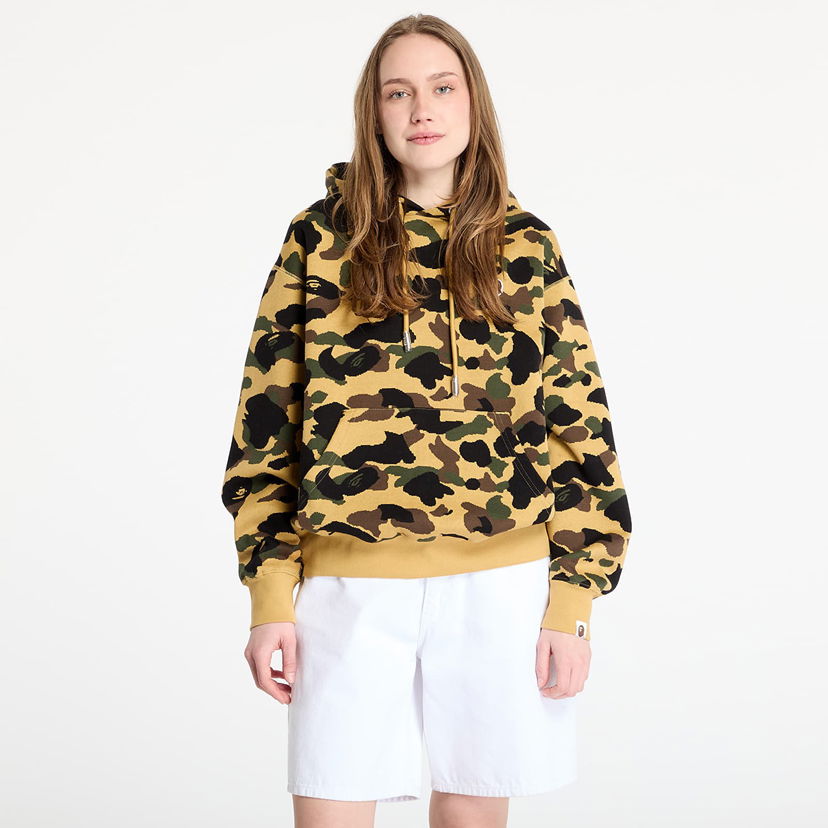Світшоти BAPE A BATHING APE 1st Camo Jacquard One Point Relaxed Fit Pullover Hoodie Жовтий | 001PPL301302MYEL