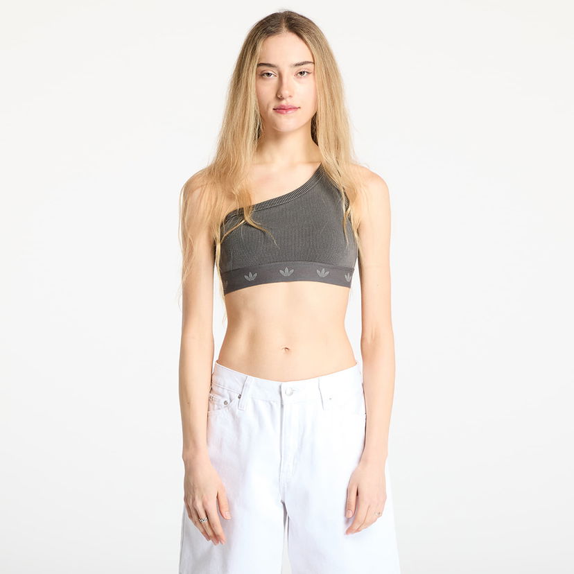 Бюстгальтер adidas Originals Ribbed One Shoulder Top Сірий | JC7558