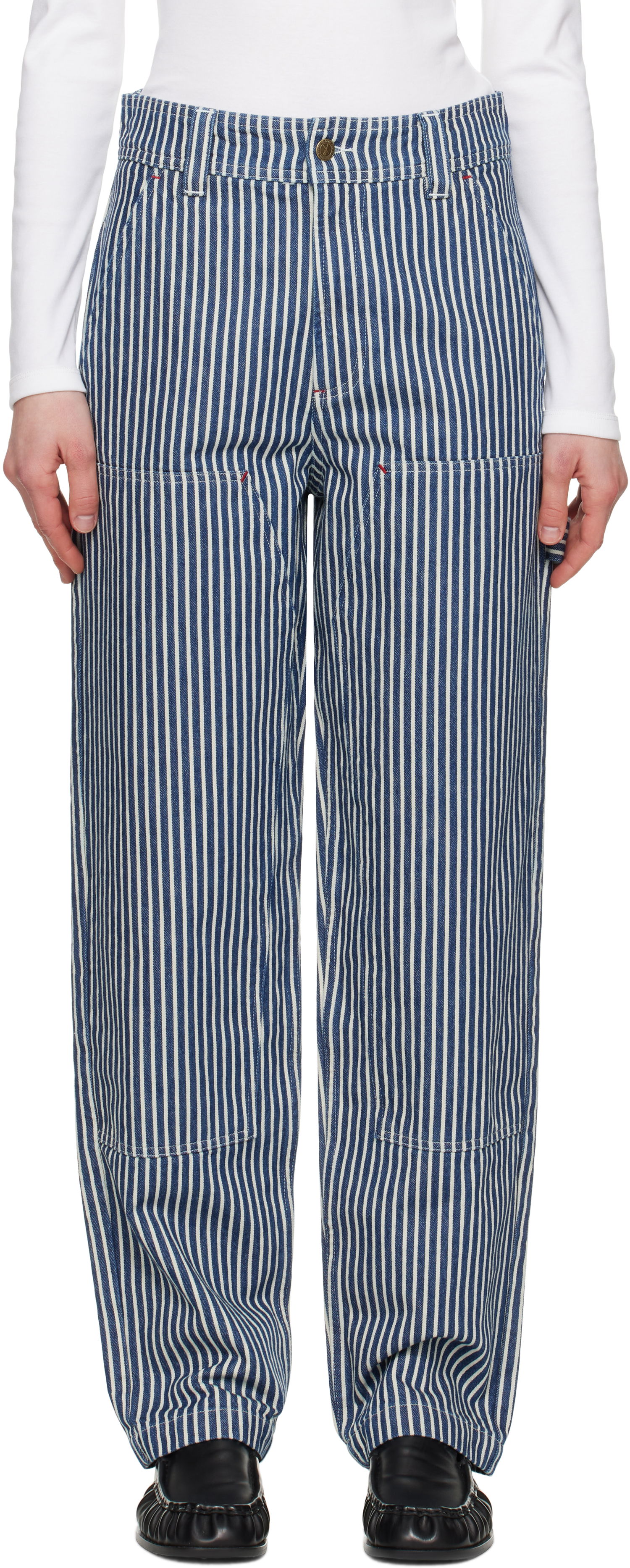 Штани A.P.C. A.P.C. Gustav Striped Jeans Синій | COHHG-M08484, 0