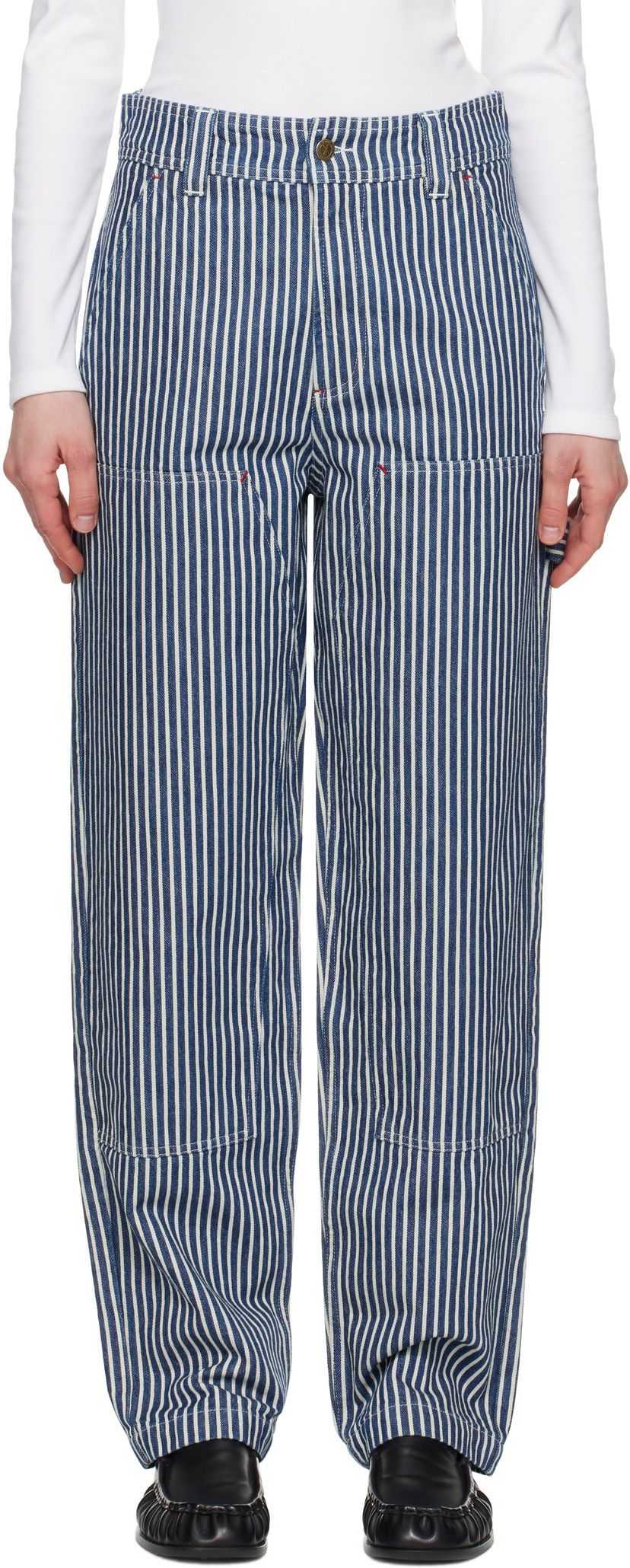 Штани A.P.C. A.P.C. Gustav Striped Jeans Синій | COHHG-M08484