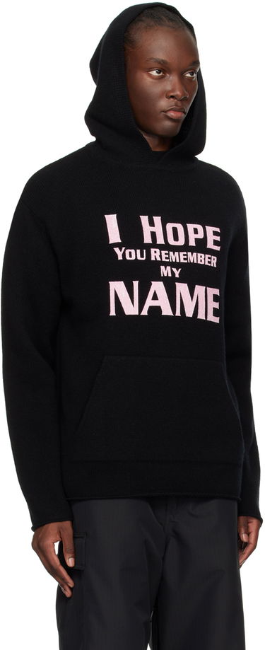 Світшоти We11done We11done 'I Hope You Remember My Name' Graphic Print Hoodie чорний | WD-KT2-24-616-U-BK, 1