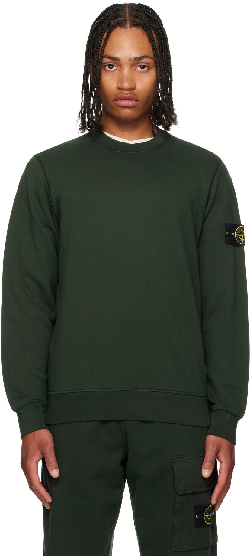 Світшоти Stone Island Organic Cotton Fleece Sweatshirt Зелений | K2S15 6100060 S0051