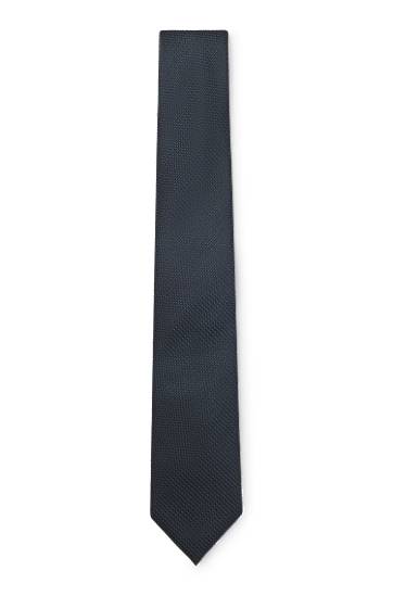 Ремені BOSS Jacquard Tie and Pocket Square Set темно-синій | 50532039