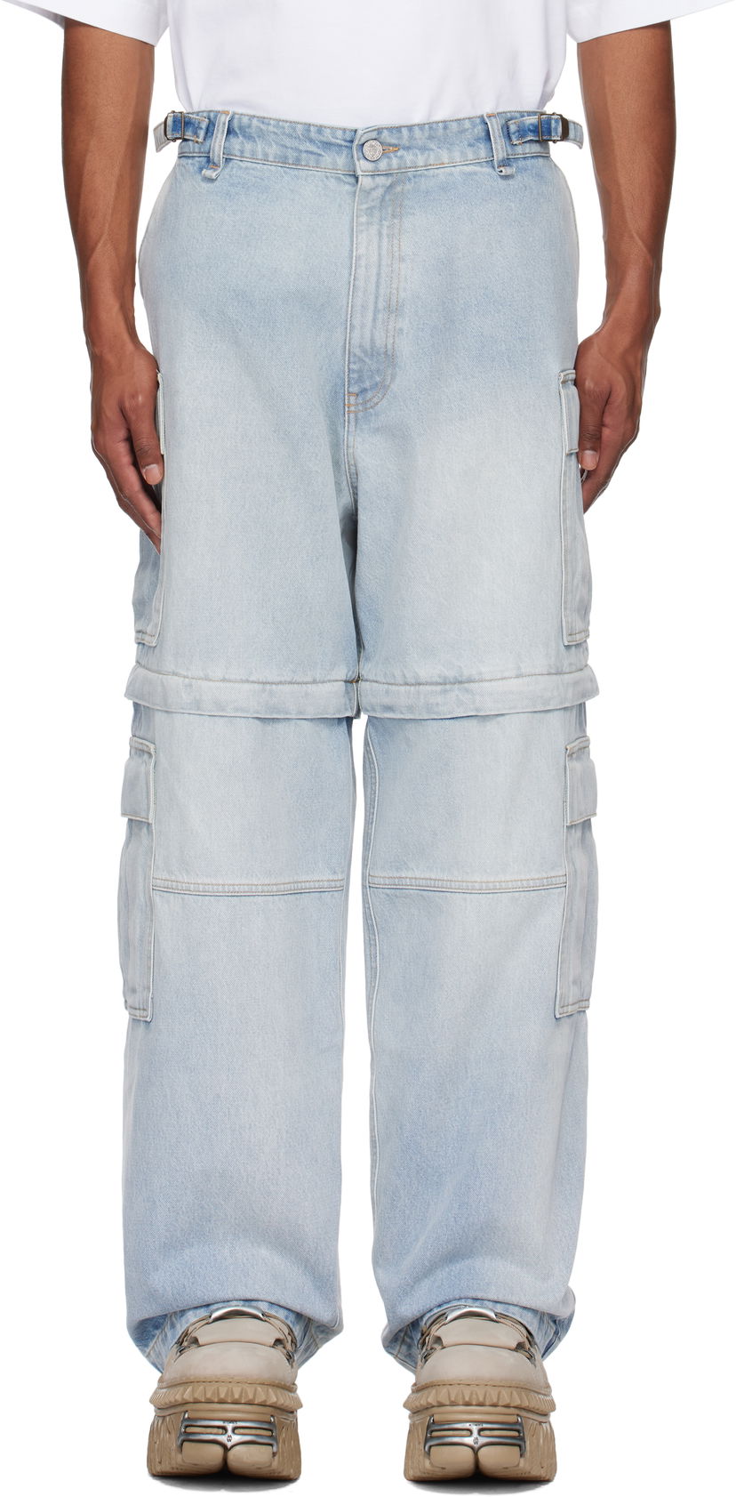 Штани карго VETEMENTS Vetements Convertible Denim Cargo Pants Синій | UA66PA520L