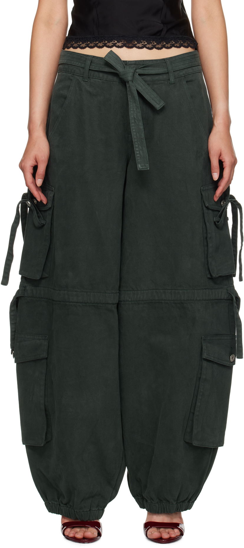 Штани карго GUIZIO Guizio Anais Cargo Pants Зелений | F24203W100
