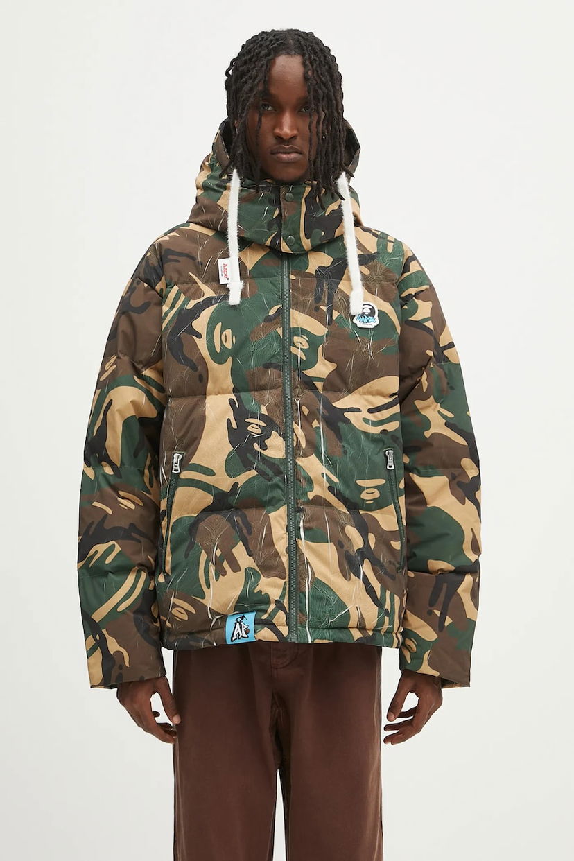 Пуховик AAPE by A Bathing Ape AAPE Main Down Jacket Зелений | AAPDNM7665XAN