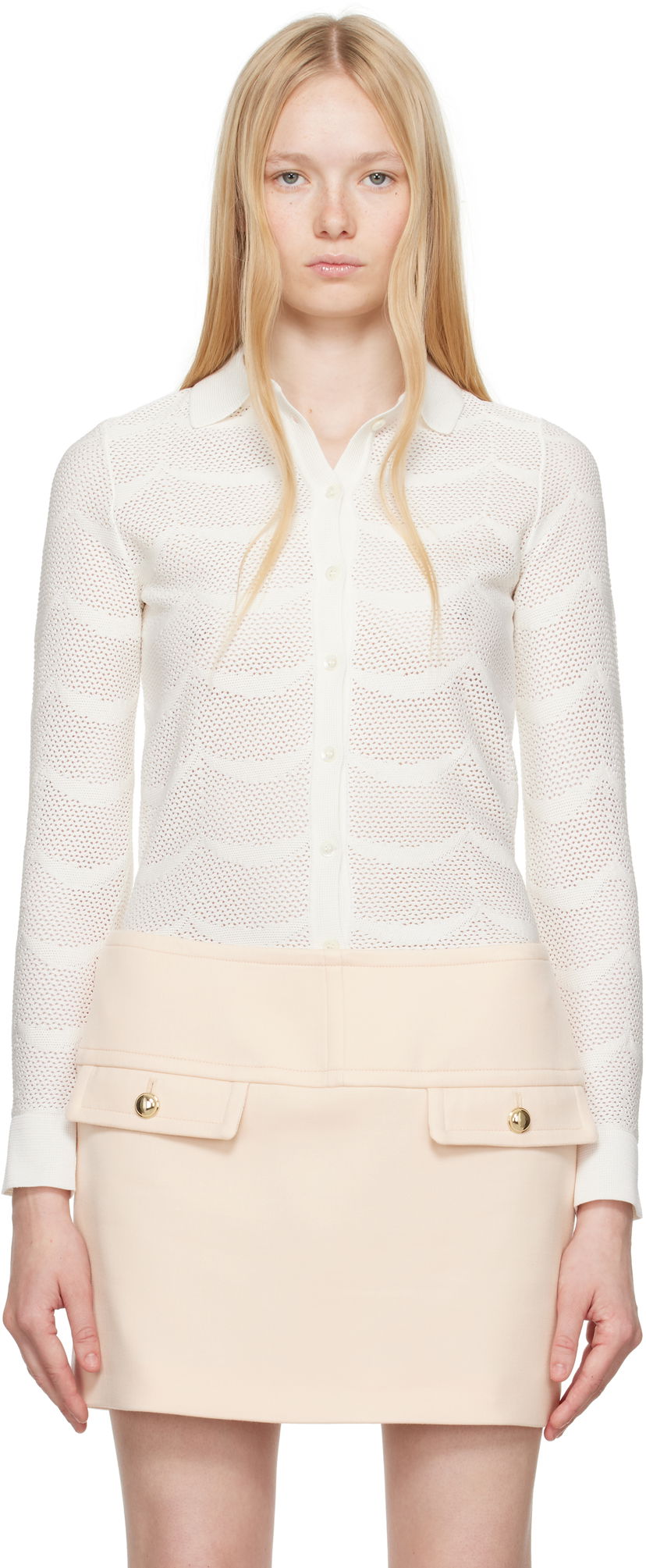 Cветр Tom Ford TOM FORD Knitted Polo Shirt білий | CAK373-YAX844