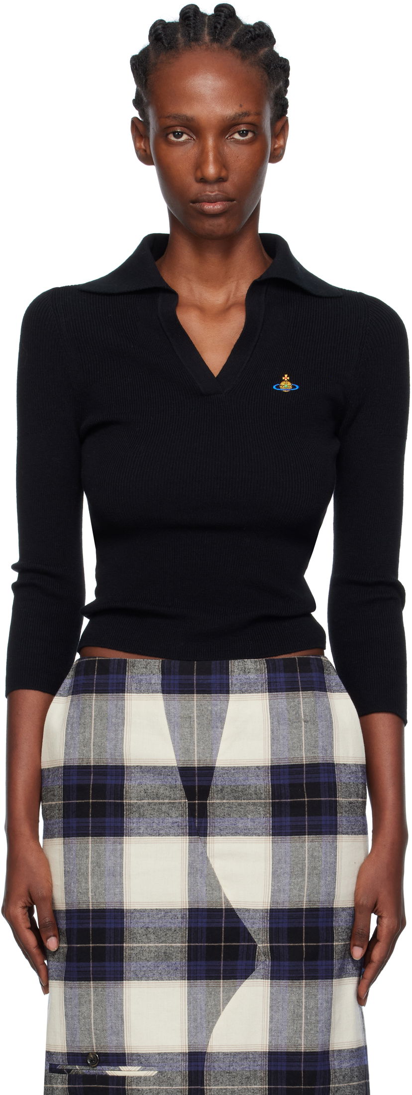 Сорочка поло Vivienne Westwood Vivienne Westwood Marina Knit Polo чорний | 18030040-Y001V-