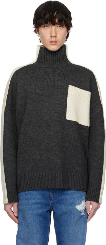 Cветр JW Anderson JW Anderson Dual Tone Turtleneck with Patch Pocket Сірий | KW1308-YN0367, 0