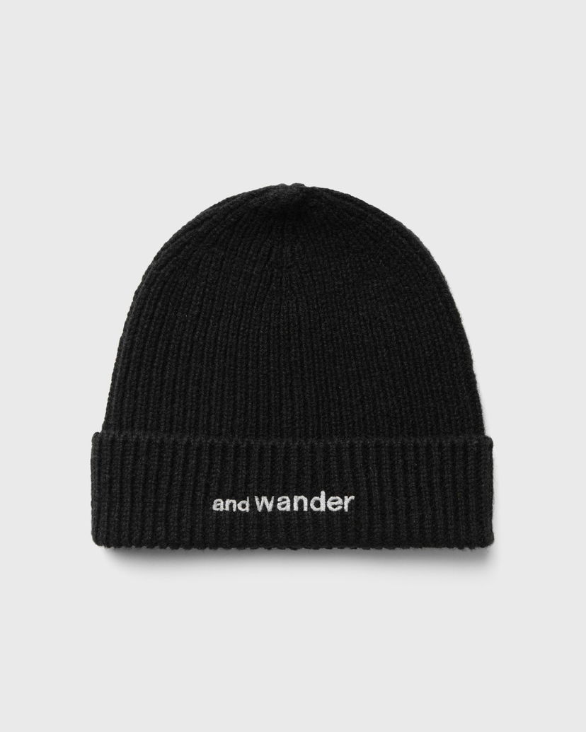 Шапка and wander Shetland Wool Knit чорний | 5744286196-010