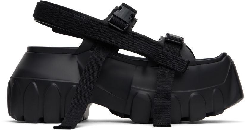 Догляд за взуттям Rick Owens Rick Owens Hollywood Mega Tractor Heeled Sandals чорний | RP01E7866 LOO