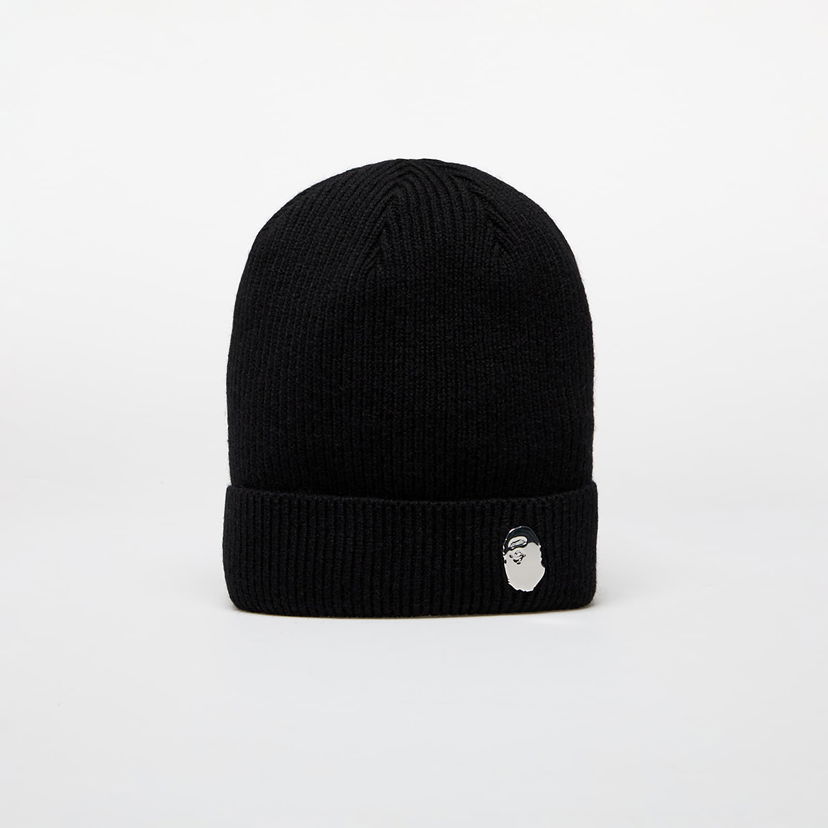 Шапка BAPE One Point Knit Cap чорний | 001HTK801304M BLK
