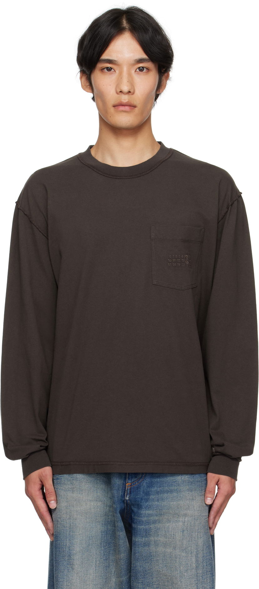 Футболка Maison Margiela MM6 Maison Margiela Long Sleeve T-Shirt Коричневий | SH0NH0016 M20050