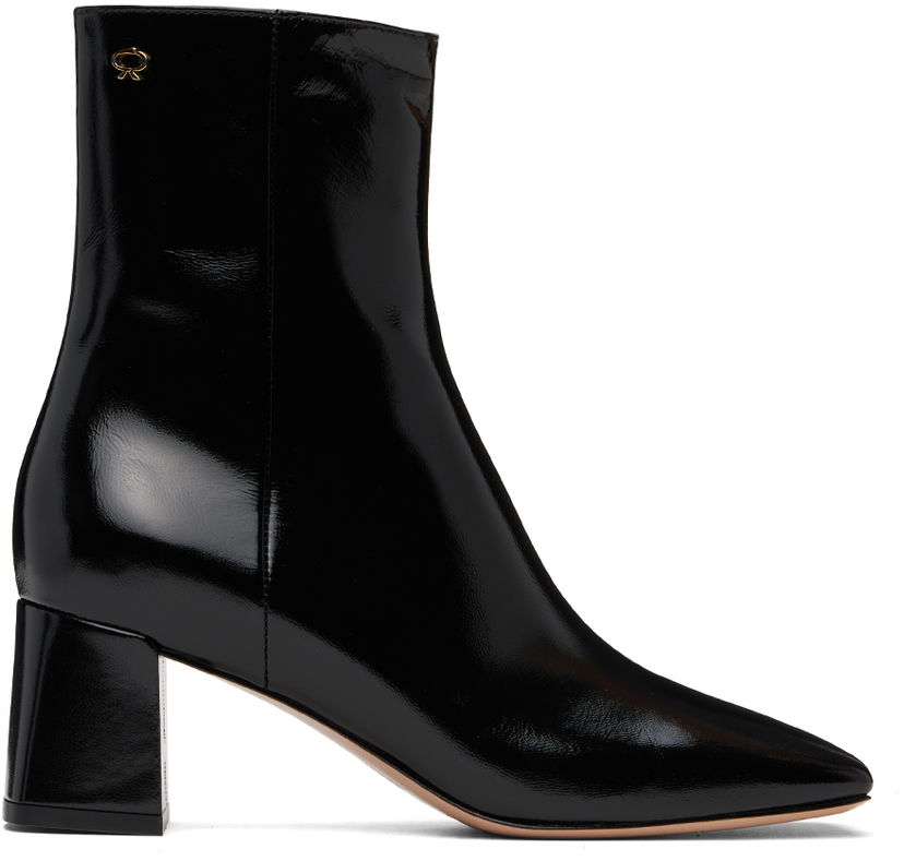 Кросівки та взуття Gianvito Rossi Freeda Leather Ankle Boots чорний | G73028-55RIC-NUI