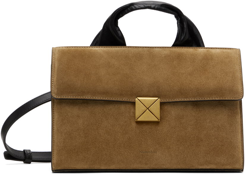 Сумочка Nanushka Nanushka Sandi Lock Suede Bag Коричневий | NW25CRBG09477
